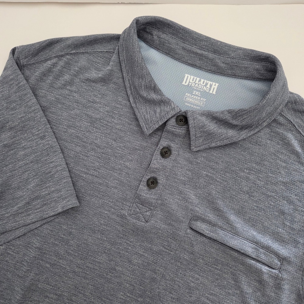 Duluth Trading Company Relaxed Fit Armadillo Polo Shirt Men's 2XL short sleeve
